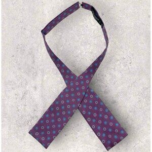 CHARVET Silk LUXURY Self Bow Tie FRANCE Purple Blue Geometric W:2.2" EUC